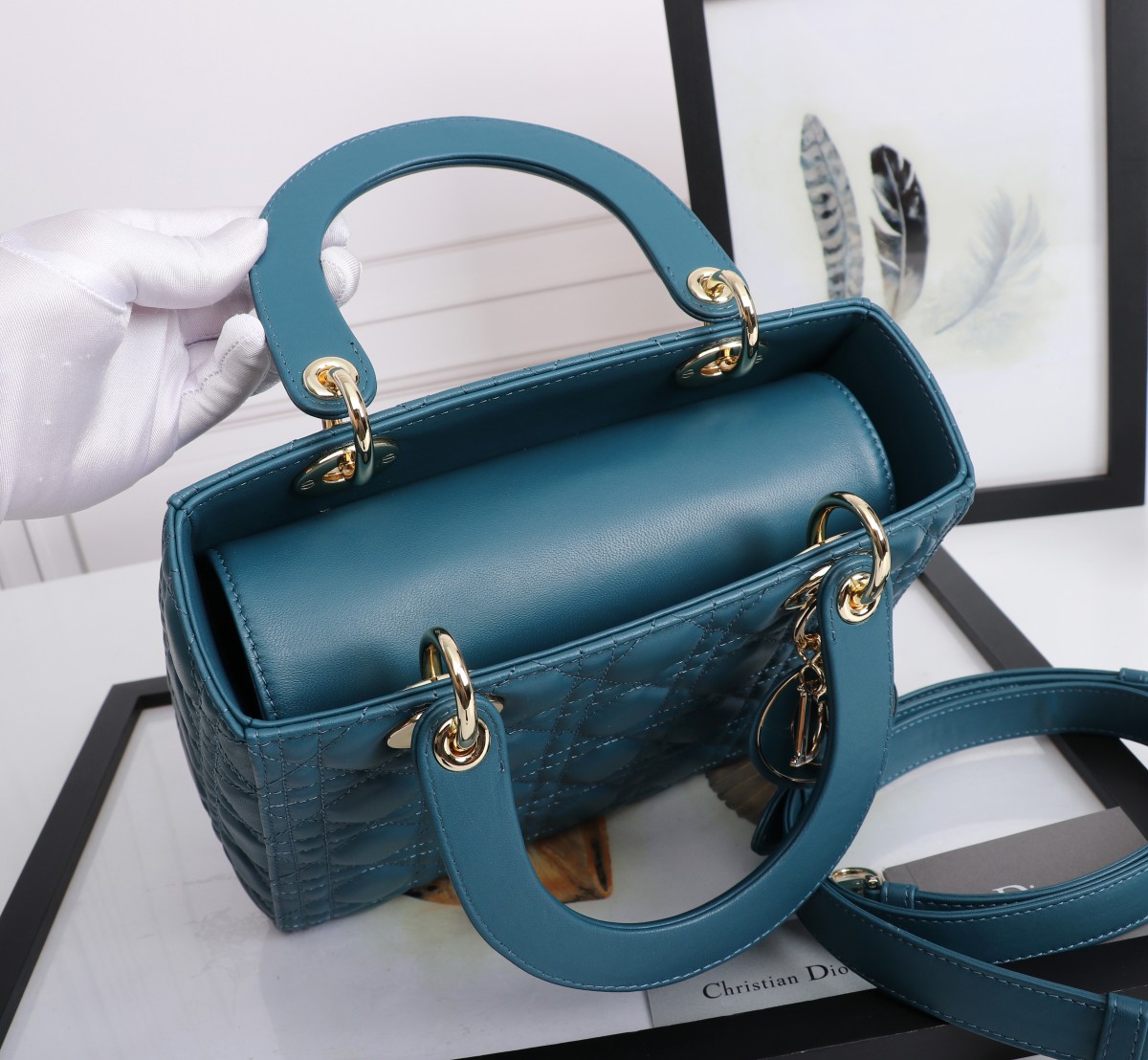 Medium Lady Dior Bag Denim Blue Cannage Lambskin